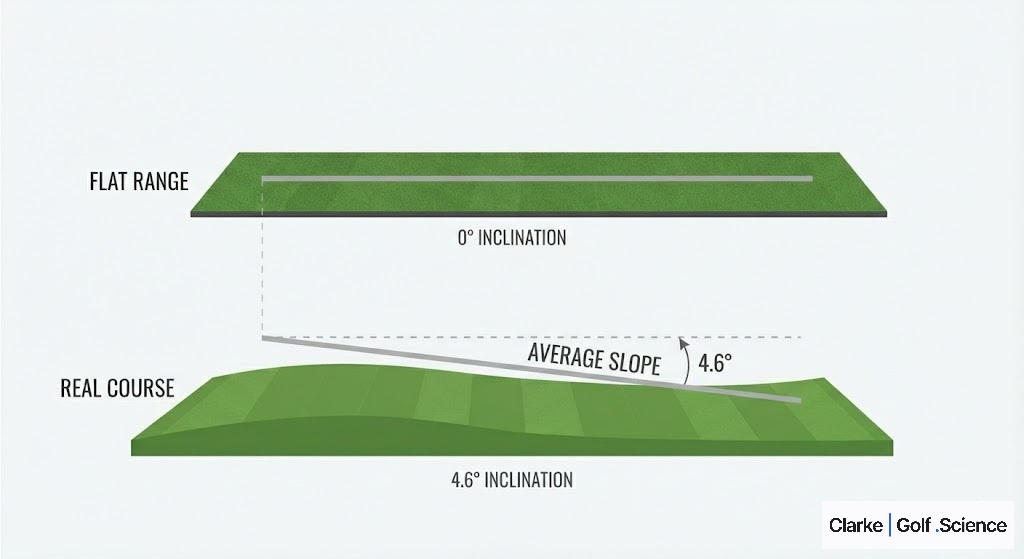 image representing the average sloping lie in golf